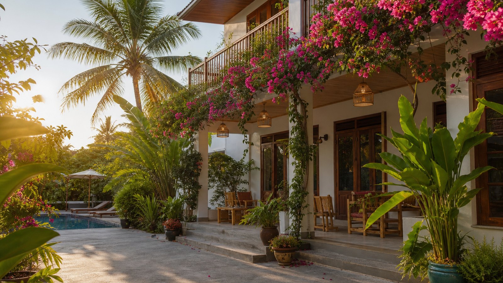 Tropical homestay garden